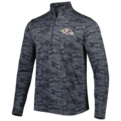 Shop Antigua Black Baltimore Ravens Brigade Quarter-zip Sweatshirt