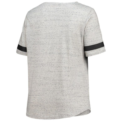 Profile Heathered Gray Washington Commanders Plus Size Lace-up V-neck T-shirt In Heather Gray