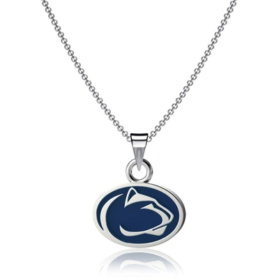 Shop Dayna Designs Penn State Nittany Lions Enamel Small Pendant Necklace In Silver