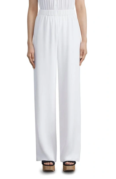 Lafayette 148 Organic Silk Crepe De Chine Perry Pant In Cloud