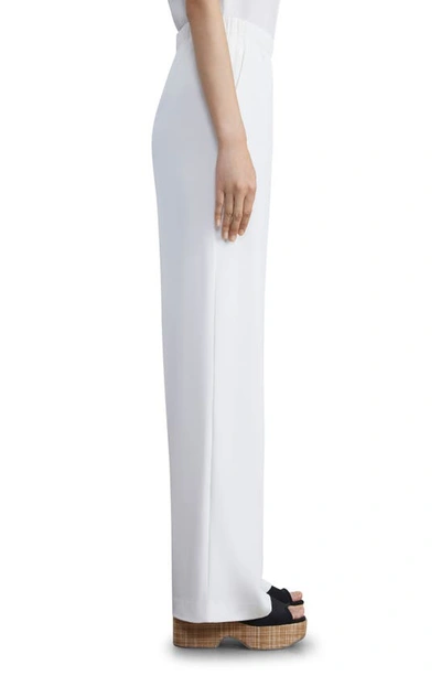 Shop Lafayette 148 New York Perry Stretch Silk Crêpe De Chine Pants In Cloud