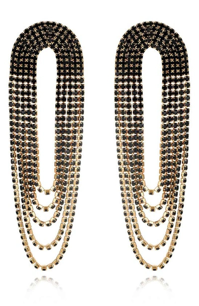 Shop Ettika Crystal Chandelier Earrings In Black