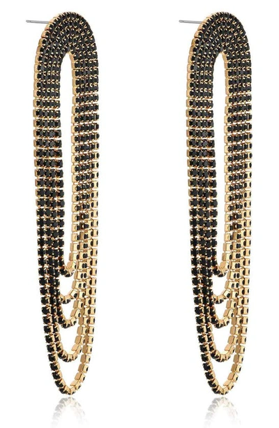 Shop Ettika Crystal Chandelier Earrings In Black