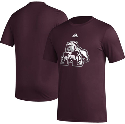 Shop Adidas Originals Adidas Maroon Mississippi State Bulldogs Basics Secondary Pre-game Aeroready T-shirt