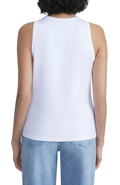 Lafayette 148 Swiss Cotton Rib Racerback Tank In White