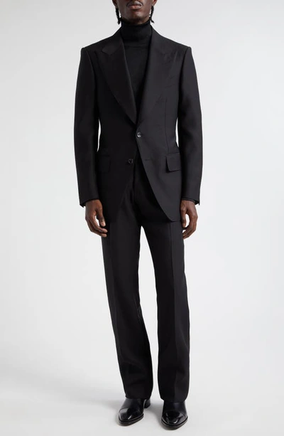 Shop Tom Ford Atticus Wool & Silk Organza Evening Jacket In Black