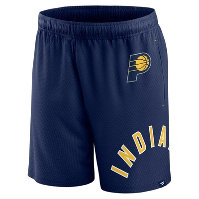 Shop Fanatics Branded Navy Indiana Pacers Free Throw Mesh Shorts