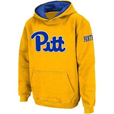 Shop Colosseum Youth   Gold Pitt Panthers Big Logo Pullover Hoodie
