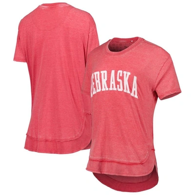 Shop Pressbox Scarlet Nebraska Huskers Arch Poncho T-shirt