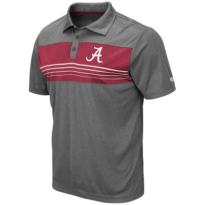 Shop Colosseum Heathered Charcoal Alabama Crimson Tide Smithers Polo In Heather Charcoal