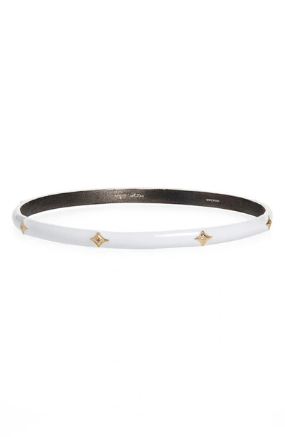 Shop Armenta Old World Enamel Bangle In White/ Blackened Silver/ Gold