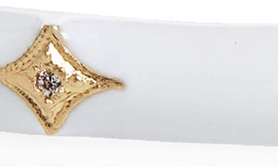 Shop Armenta Old World Enamel Bangle In White/ Blackened Silver/ Gold