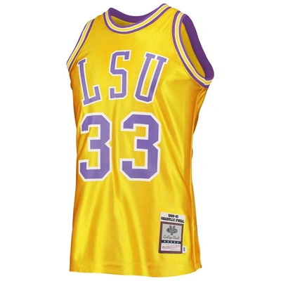 Shop Mitchell & Ness Shaquille O'neal Gold Lsu Tigers 1990/91 Authentic Throwback College Jersey