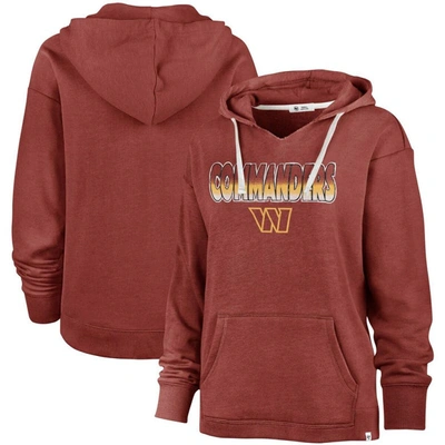 Shop 47 ' Heathered Burgundy Washington Commanders Color Rise Kennedy Pullover V-neck Hoodie