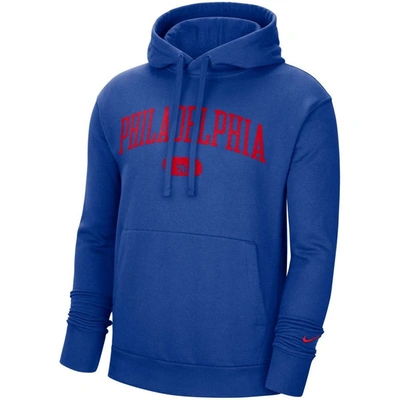 Shop Nike Royal Philadelphia 76ers Heritage Essential Pullover Hoodie