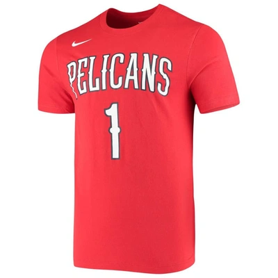 Shop Nike Zion Williamson Red New Orleans Pelicans Name & Number Performance T-shirt
