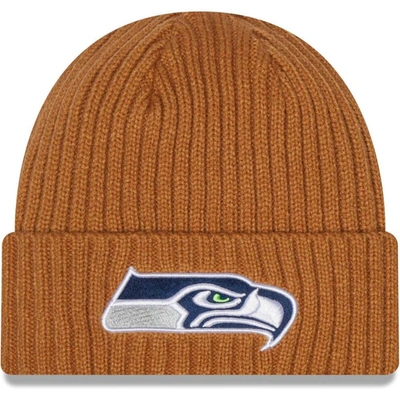 Shop New Era Brown Seattle Seahawks Core Classic Cuffed Knit Hat