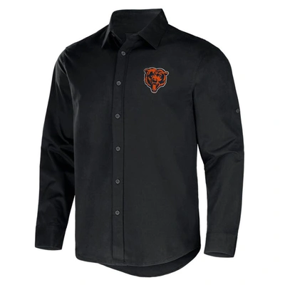 Shop Nfl X Darius Rucker Collection By Fanatics Black Chicago Bears Convertible Twill Long Sleeve Button-