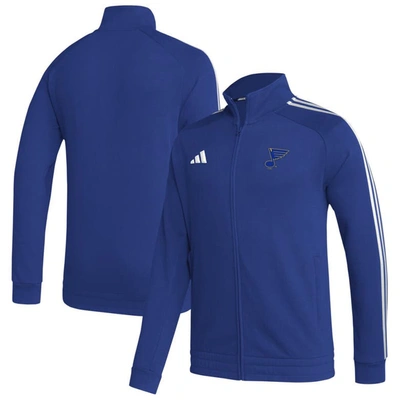 Shop Adidas Originals Adidas  Blue St. Louis Blues Raglan Full-zip Track Jacket