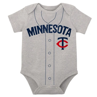 Shop Outerstuff Infant White/heather Gray Minnesota Twins Two-pack Little Slugger Bodysuit Set