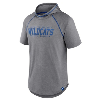 Shop Fanatics Branded Heathered Gray Kentucky Wildcats Four Relay Poly Hooded T-shirt In Heather Gray