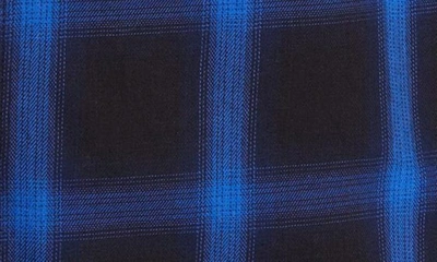 Shop Wax London Trin Berkley Check Cotton Button-up Shirt In Bright Blue/ Black