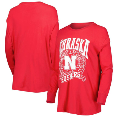Shop Pressbox Scarlet Nebraska Huskers Big Country Laurels Long Sleeve T-shirt