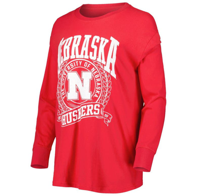 Shop Pressbox Scarlet Nebraska Huskers Big Country Laurels Long Sleeve T-shirt