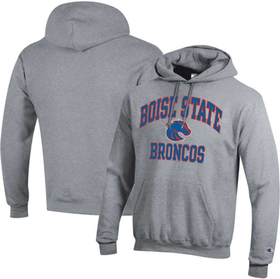 Shop Champion Heather Gray Boise State Broncos High Motor Pullover Hoodie