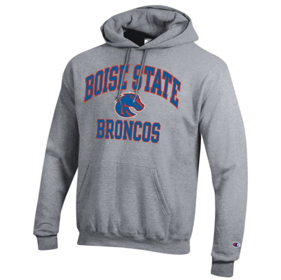 Shop Champion Heather Gray Boise State Broncos High Motor Pullover Hoodie