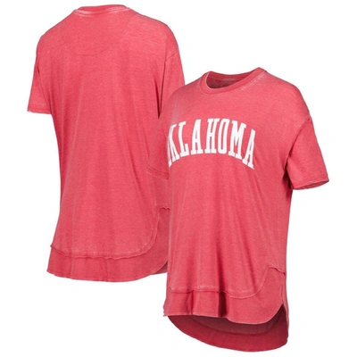 Shop Pressbox Crimson Oklahoma Sooners Arch Poncho T-shirt