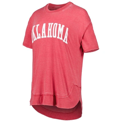 Shop Pressbox Crimson Oklahoma Sooners Arch Poncho T-shirt