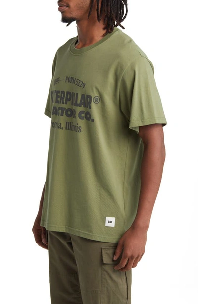 Shop Cat Wwr Tractor Co. Cotton Graphic T-shirt In Capulet Olive