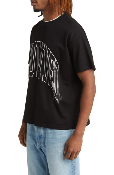 Shop Renowned Arch Logo Double Neck Graphic T-shirt In Black