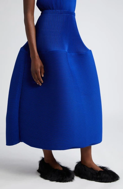 Shop Melitta Baumeister Ripple Pleated A-line Skirt In Blue Ripple