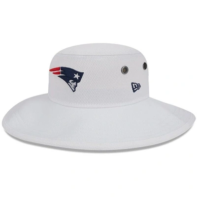New Era White New England Patriots 2023 Nfl Training Camp Panama Bucket Hat In White