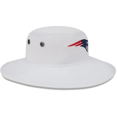 New Era White New England Patriots 2023 Nfl Training Camp Panama Bucket Hat In White