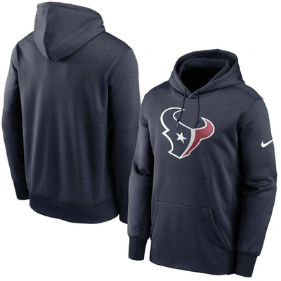 Shop Nike Navy Houston Texans Fan Gear Primary Logo Therma Performance Pullover Hoodie