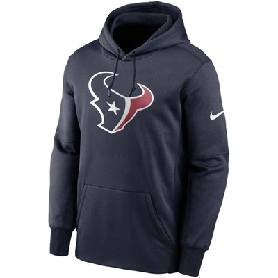Shop Nike Navy Houston Texans Fan Gear Primary Logo Therma Performance Pullover Hoodie