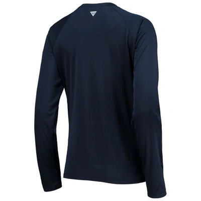 Shop Columbia Navy/white Dallas Cowboys Tidal Omni-shade Raglan Long Sleeve T-shirt