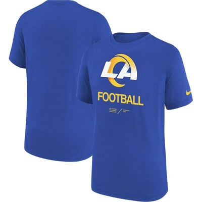 Shop Nike Youth  Royal Los Angeles Rams Sideline Legend Performance T-shirt