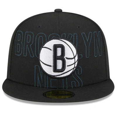 Shop New Era Black Brooklyn Nets 2023 Nba Draft 59fifty Fitted Hat