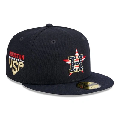 Shop New Era Navy Houston Astros 2023 Fourth Of July 59fifty Fitted Hat