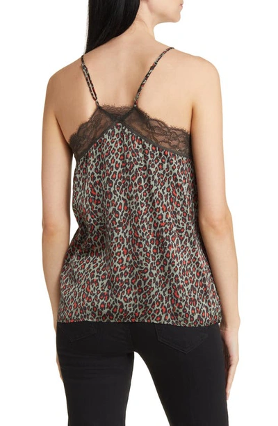 Shop Scotch & Soda Feather Print Lace Trim Camisole In Creatures Of The Night