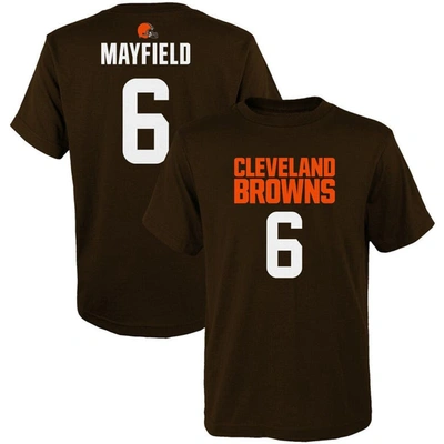 Shop Outerstuff Youth Baker Mayfield Brown Cleveland Browns Mainliner Player Name & Number T-shirt