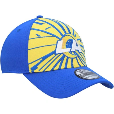 Shop New Era Gold/royal Los Angeles Rams Shattered 39thirty Flex Hat