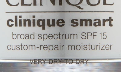 Shop Clinique Smart Broad Spectrum Spf 15 Custom-repair Moisturizer For Very Dry Skin