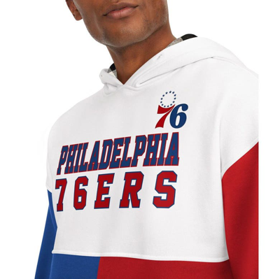 Shop Tommy Jeans White/red Philadelphia 76ers Andrew Split Pullover Hoodie