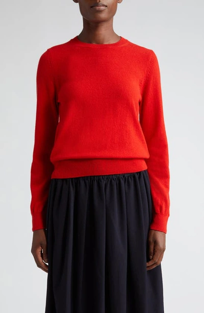 Shop Comme Des Garçons Comme Des Garçons Cashmere Jersey Crewneck Sweater In Red