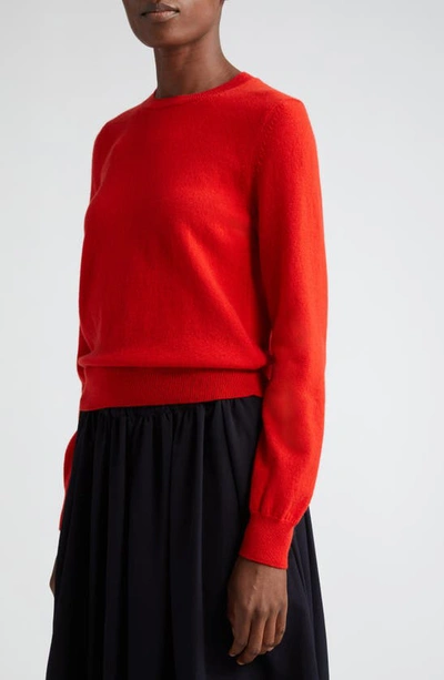 Shop Comme Des Garçons Comme Des Garçons Cashmere Jersey Crewneck Sweater In Red